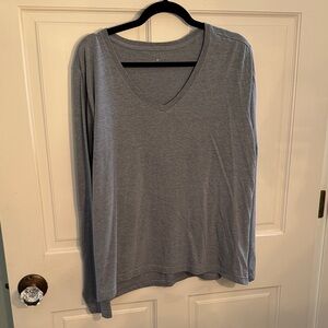 Heathered Blue Long Sleeve Women's Top
